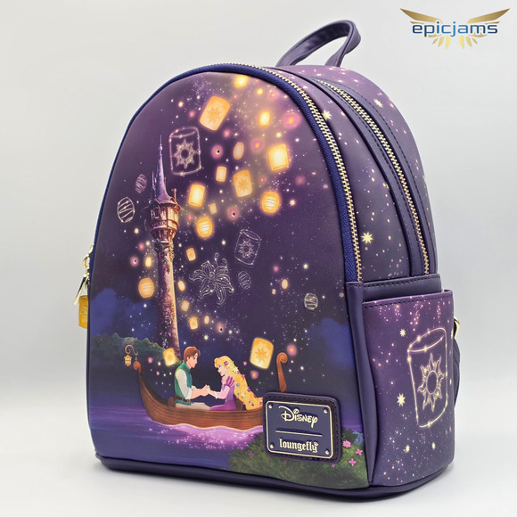 Loungefly Disney Tangled Lantern Scene Light-Up Rapunzel Mini Backpack Bag New - Picture 3 of 7